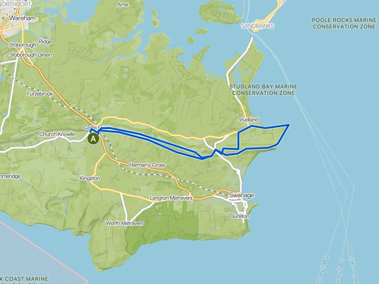 Old Harry Rocks loop from Corfe Castle — Dorset | run | Komoot